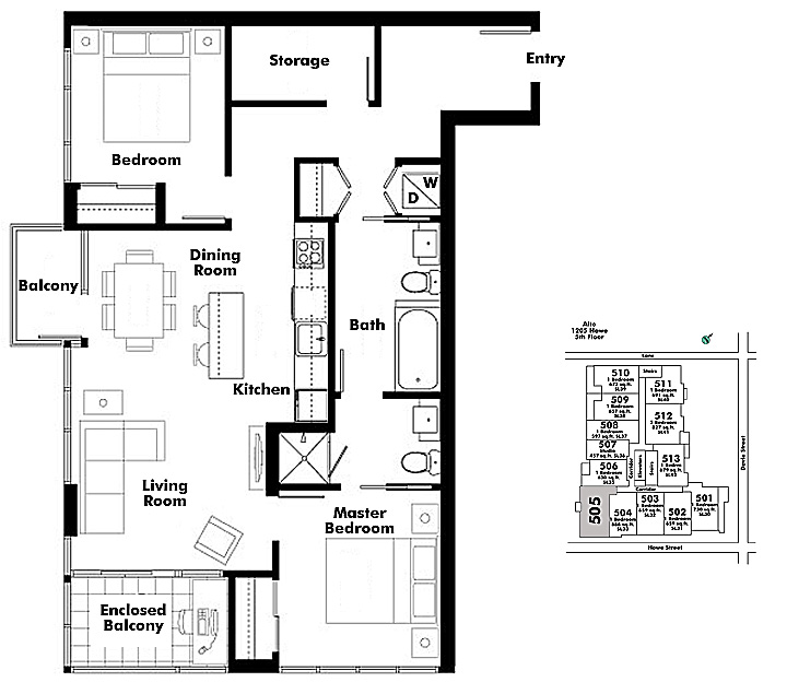 Floor plan 505
