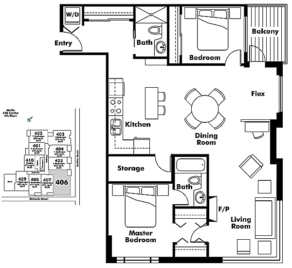 Floor plan 406