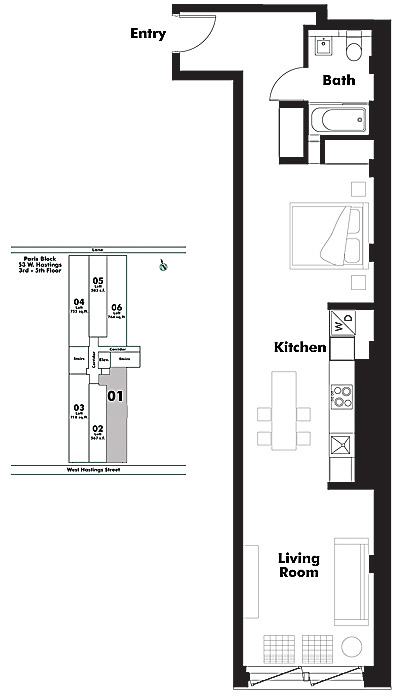 Floor plan Loft501