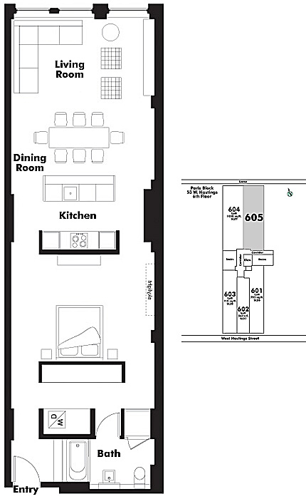 Floor plan Loft605